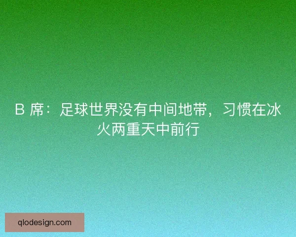 B 席：足球世界没有中间地带，习惯在冰火两重天中前行